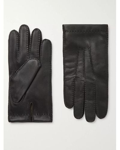 Dents Shaftesbury Touchscreen-Handschuhe aus Leder mit Kaschmir-Futter - Schwarz