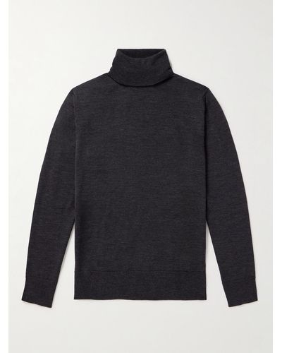 MR P. Slim-fit Merino Wool Rollneck Sweater - Blue