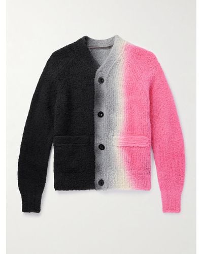 Sacai Tie-dyed Wool-blend Cardigan - Pink