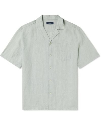Frescobol Carioca Angelo Camp-collar Linen Shirt - Gray