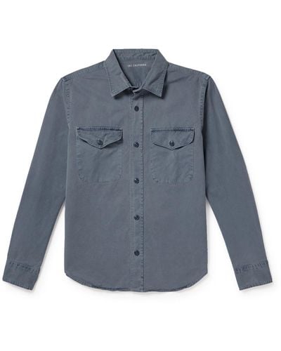 Save Khaki Garment-dyed Cotton-twill Overshirt - Blue