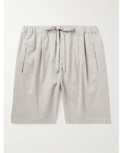 Massimo Alba Kevin Straight-leg Cotton-blend Canvas Drawstring Shorts - Natural
