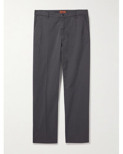 Barena Straight-leg Stretch-cotton Twill Trousers - Grey