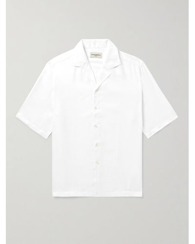 Officine Generale Eren Camp-collar Lyocell Shirt - White