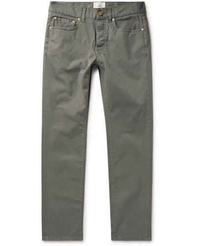 Sid Mashburn Straight-leg Stretch-cotton Twill Pants - Gray
