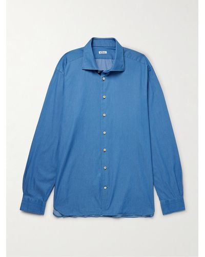 Kiton Cotton-chambray Shirt - Blue