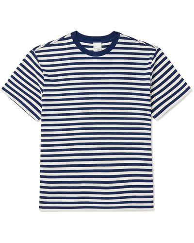 Nudie Jeans Leffe Striped Cotton-jersey T-shirt - Blue