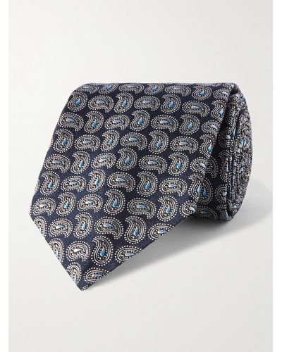 Etro Cravatta in seta con motivo paisley jacquard - Grigio