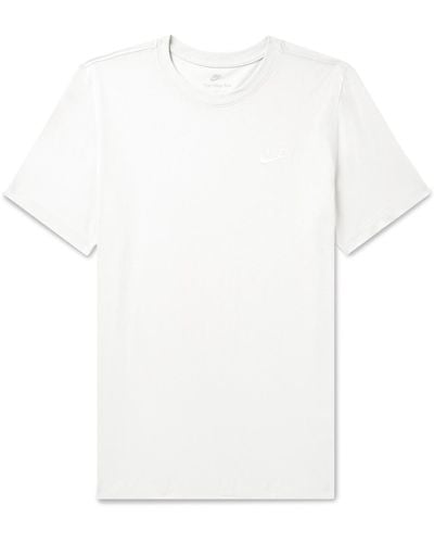 Nike Sportswear Club Logo-embroidered Cotton-jersey T-shirt - White