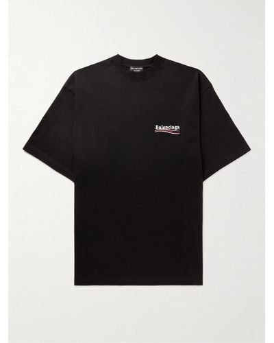 Balenciaga T-shirt layered political campaign oversize - Nero