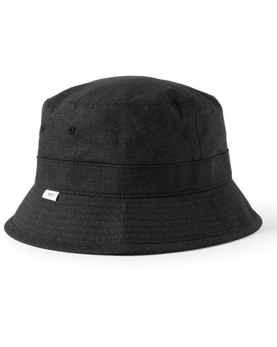 WTAPS Logo-appliquéd Cotton-ripstop Bucket Hat - Black