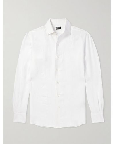 ZEGNA Hemd aus "Oasi"-Leinen - Weiß