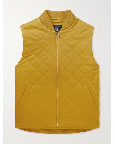 Loro Piana Horsey Quilted Shell Gilet - Yellow