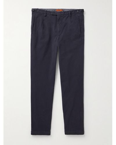 Barena Straight-leg Cotton-blend Twill Trousers - Blue