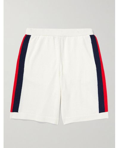 Gucci Gerade geschnittene Shorts aus einer Baumwollmischung mit Streifen - Weiß