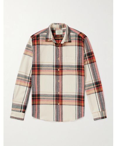 Portuguese Flannel Nords Checked Cotton-flannel Shirt - Natural