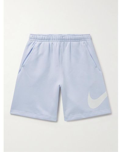 Nike Sportswear Club Straight-leg Cotton-blend Jersey Shorts - Blue