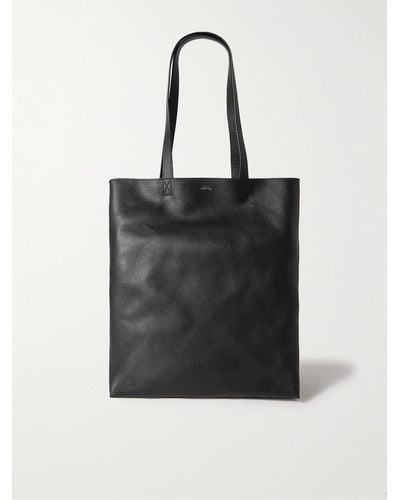 A.P.C. Tote bag in pelle con logo stampato Cabas Maiko - Nero