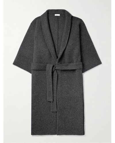 Fear Of God Shawl-collar Wool And Cashmere-blend Robe - Black