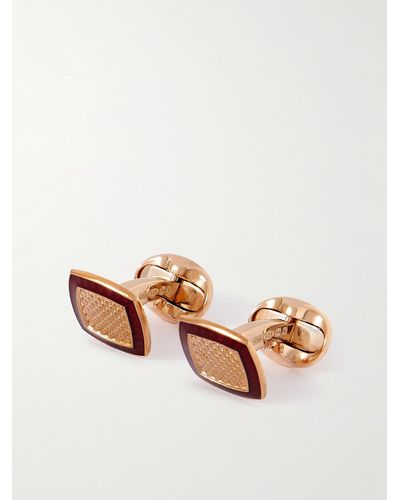 Kingsman Deakin & Francis Rose Gold-plated And Enamel Cufflinks - Metallic