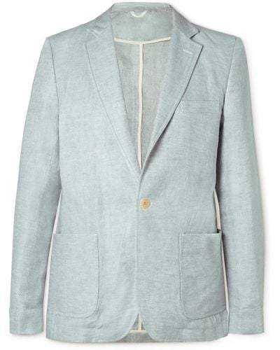 Oliver Spencer Fairway Linen Suit Jacket - Blue