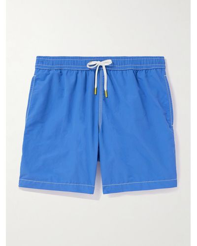 Hartford Straight-leg Mid-length Swim Shorts - Blue