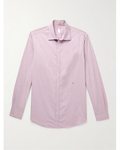 Massimo Alba Genova Hemd aus gestreifter Baumwollpopeline - Pink