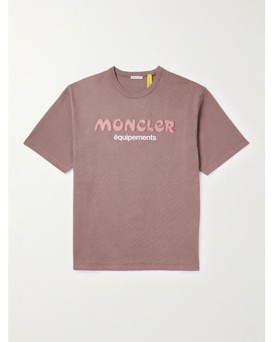 Moncler Genius Salehe Bembury T-shirt in jersey di cotone con logo - Rosa