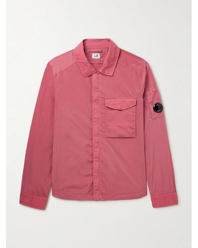C.P. Company Hemdjacke aus "Chrome-R"-Material in Stückfärbung - Pink