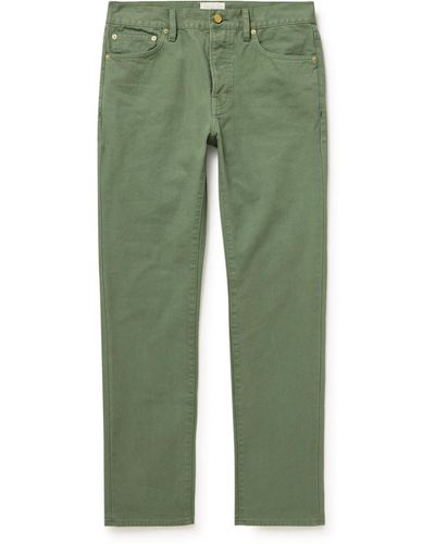 Sid Mashburn Straight-leg Cotton-canvas Pants - Green