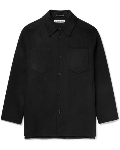 Acne Studios Domen Oversized Double-faced Wool Overshirt - Black