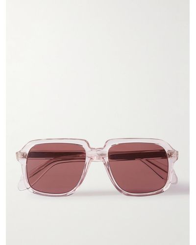 Cutler and Gross 1397 Sonnenbrille mit eckigem Rahmen aus Azetat - Pink