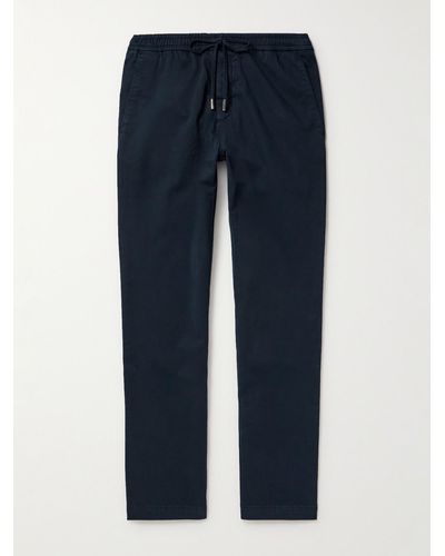 MR P. Straight-leg Cotton-blend Twill Drawstring Trousers - Blue