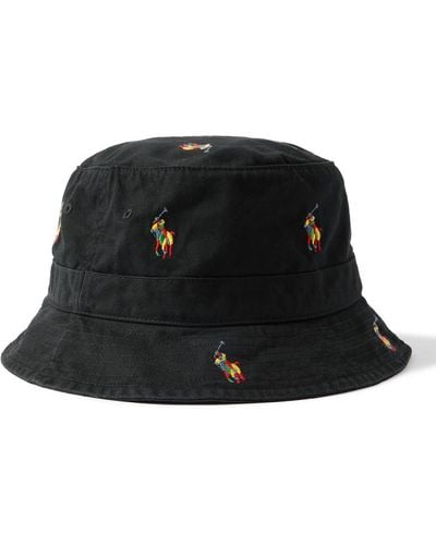 Polo Ralph Lauren Loft Logo-embroidered Cotton-twill Bucket Hat - Black