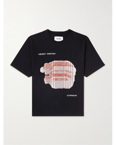 Corridor NYC Tripmas Logo-print Organic Cotton-jersey T-shirt - Black
