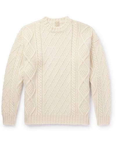 Massimo Alba James Cable-knit Wool Sweater - White