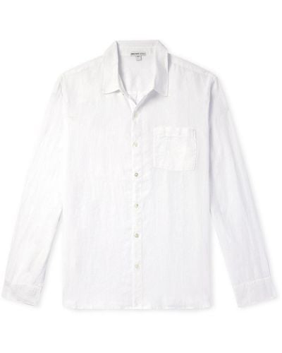 James Perse Garment-dyed Linen Shirt - White