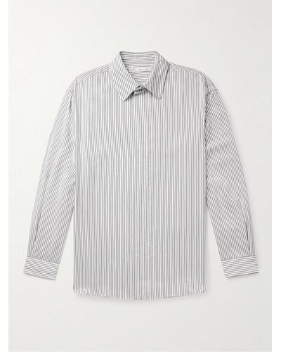 Umit Benan Striped Silk Shirt - Grey