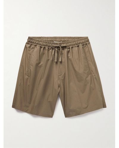 Umit Benan Wide-leg Cotton-poplin Shorts - Natural