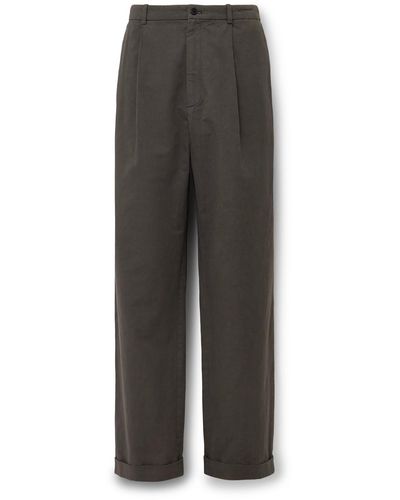 The Row Keenan Pleated Virgin Wool Suit Pants - Gray