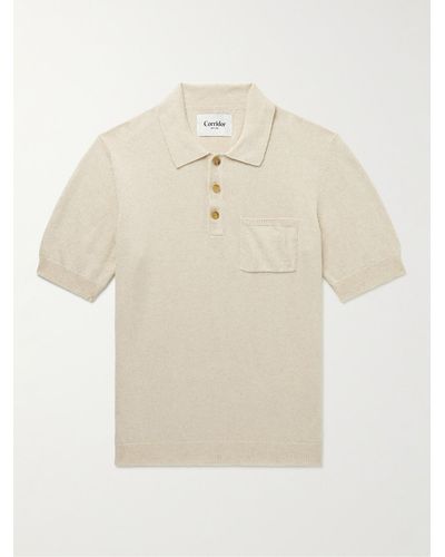 Corridor NYC Cotton And Linen-blend Polo Shirt - Natural
