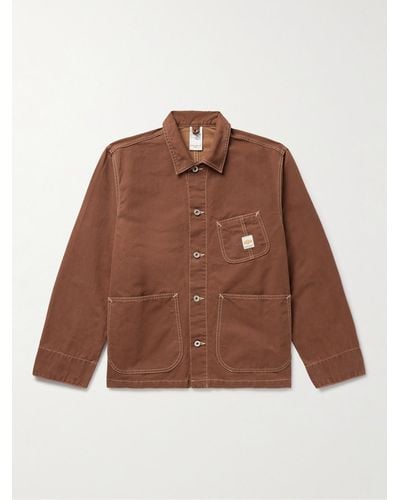 Nudie Jeans Howie Logo-appliquéd Cotton-canvas Chore Jacket - Brown