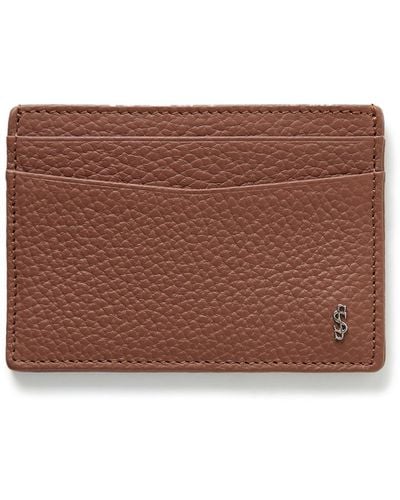 Serapian Full-grain Leather Cardholder - Brown