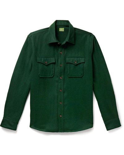 Sid Mashburn Cpo Merino Wool Shirt Jacket - Green