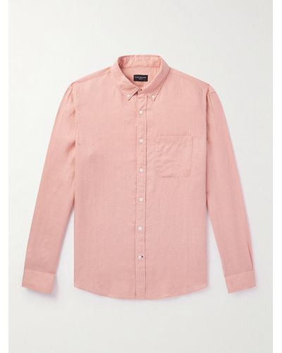 Club Monaco Button-down Collar Linen Shirt - Pink