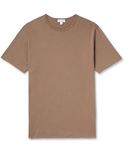 Sunspel Slim-fit Cotton-jersey T-shirt - Natural