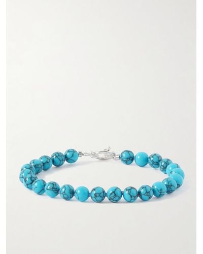 Needles Silver-tone Turquoise Beaded Bracelet - Blue