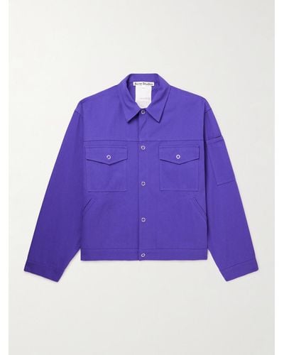 Acne Studios Cotton-blend Twill Overshirt - Purple