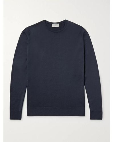 John Smedley Lundy Slim-fit Merino Wool Sweater - Blue