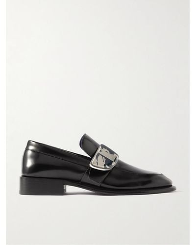 Burberry Schuhe aus Leder mit Monkstrap und Verzierung - Schwarz